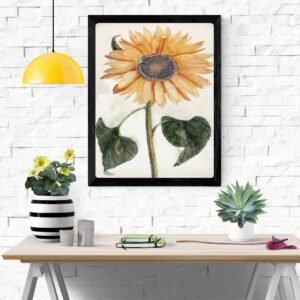 Sunflower Illustration by Johan Teyler – Vintage Botanical Art Print for Home Decor