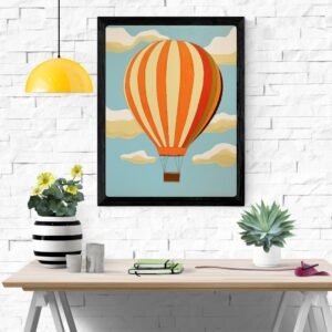 Hot Air Balloon Art Print – Whimsical Wall Decor, Adventure Themed Home Decoration