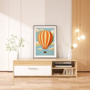 Hot Air Balloon Art Print – Whimsical Wall Decor, Adventure Themed Home Decoration