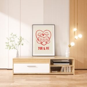 You & Me Art Print – Romantic Wall Decor, Love Symbol Home Decoration