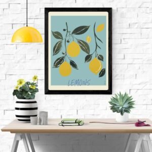 Wall Poster “Twigs of Lemons” – Vibrant Citrus Wall Art, Kitchen Decor, Botanical Home Decoration