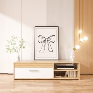 Ribbon with Bow Art Print – Elegant Wall Decor, Minimalist Home Decoration, Stylish Accent