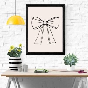 Ribbon with Bow Art Print – Elegant Wall Decor, Minimalist Home Decoration, Stylish Accent