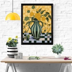 Vase with Yellow Flowers Art Print – Botanical Wall Decor, Floral Home Decoration