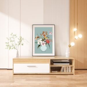 Flower with Vase Art Print – Floral Arrangement, Botanical Home Decor