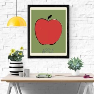 Apple Artwork Print – Fruit Illustration, Kitchen Wall Decor