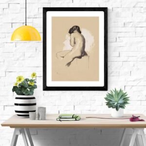 Woman in White Dress Art Print – Elegant Portrait, Timeless Wall Decor