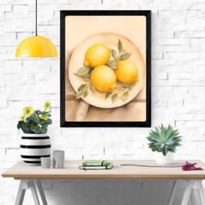 Lemon Oil Painting Art Print – Vibrant Citrus Wall Decor, Kitchen Art, Fresh Home Decoration