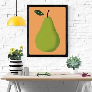 Pear Fruit Art Print – Elegant Botanical Wall Decor, Kitchen Art, Fresh Home Decoration