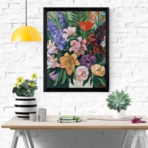 Colorful Flowers Art Print – Vibrant Floral Wall Decor, Botanical Home Decoration