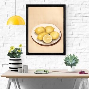 Lemon Art Print – Citrus Fruit Wall Decor, Botanical Home Decoration