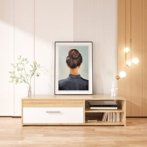 Bun Hair Women Art Print – Elegant Hairstyle Portrait, Modern Wall Decor