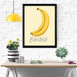 Banana Artwork – Vibrant Fruit Illustration, Kitchen Wall Decor