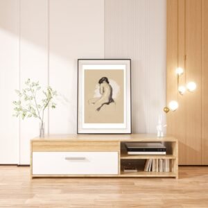 Woman in White Dress Art Print – Elegant Portrait, Timeless Wall Decor